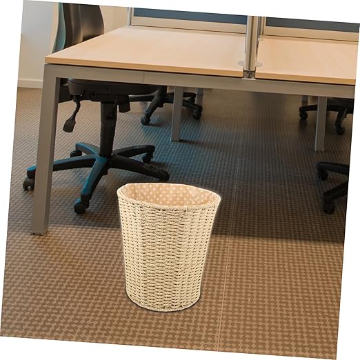 VOSAREA Rattan Woven Storage Basket Wastebasket Sundries Basket Pastoral Style Random Style