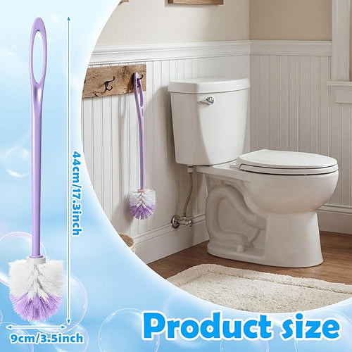 12 Pcs 17.3 Inch Purple Toilet Brush Bulk with Hook Hole Long Handle Toilet Bowl Cleaner Scrubber for Bathroom Household Cleaning Supplies Christmas Home Gifts