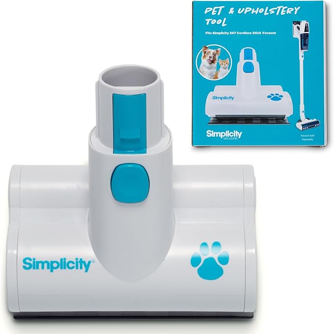Simplicity Vacuums Pet and Upholstery Tool S67TURBO Motorized Accessory Only for the S67 Cordless Stick and Hand Vacuum Ideal for Cleaning Pets Hair Stairs Furniture Cars and More