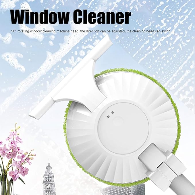 Respicefinem Cordless Telescopic Window Wiping Mop with 90° Rotation Head for Easy Glass and Floor Cleaning Up to 121cm Extended Length