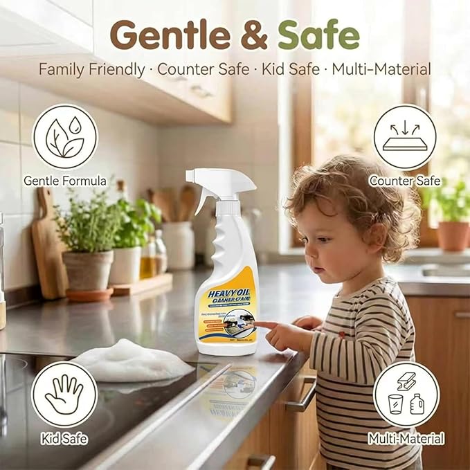 Multi-purpose Heavy Grime Duty Cleaner Multi-purpose Heavy Oil Stain Cleaner Heavy Oil Stain Cleaner Kitchen Kitchen Degreaser Spray For Range Hood Oven Pots and Cabinet (1pcs)