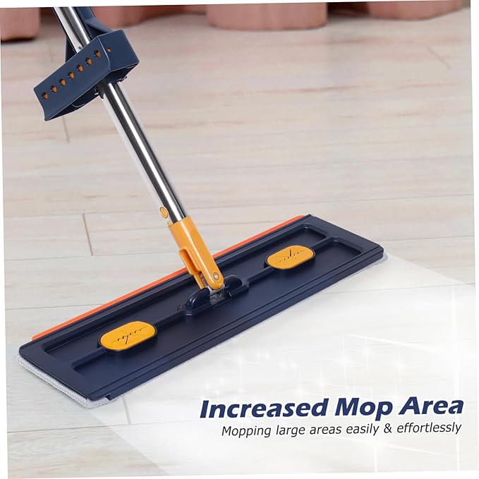 Large Flat Mop with Cleaning Compartment Non Wash Design Reusable Pads Thick Material for Strong Absorption Efficient Floor Cleaning Tool for Home Use