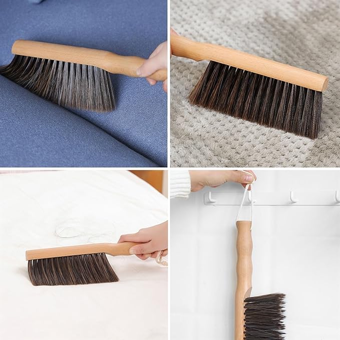 Bench Brush Encrypted Bristles for Long Life Hand Broom Extended Handle for Easy Holding Drafting Brush with Portable Hanging Hole