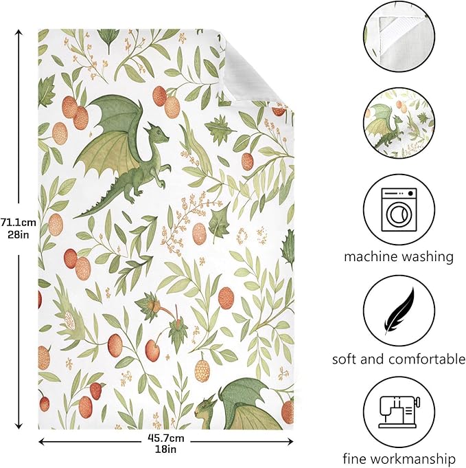 Kitchen Dish Towels Set of 4 Medieval Dragons Ultra Soft Absorbent Kitchen Towels Tea Towels Hand Towels Quick Drying Reusable Cleaning Cloths 18 x 28 inch