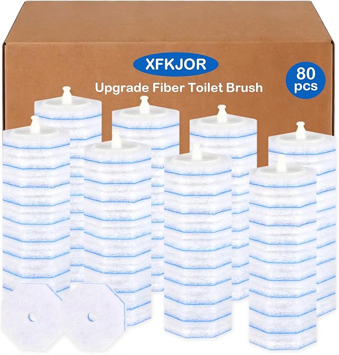 80 Count Toilet Wand Refills for Clorox Toilet Wand - Upgrade Fiber Toilet Brush 5X Cleaning Power Toilet Bowl Wand Refills No Falling Apart | Fresh Fragrance