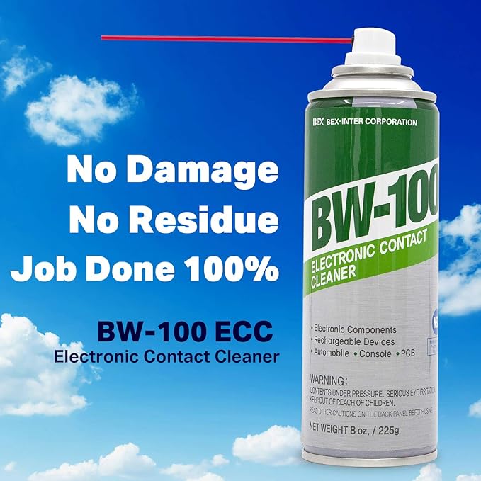 Non-Flammable Electronic Contact Cleaner Aerosol Spray- Safely Cleans Joycons Computers PCB and More - Removes dust Dirt and contaminants on Contacts - Quick Dry|8oz/225g |