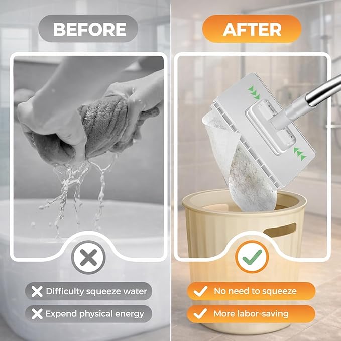 Zero Touch Mini Mops Convenient Cloth Changing Mini Mop Snap Grip Minimop 39 Long Handle Mopping Sweeper Stick for Gaps &amp Multi-SurfaceRetractable &amp Adjustable (1 Set)