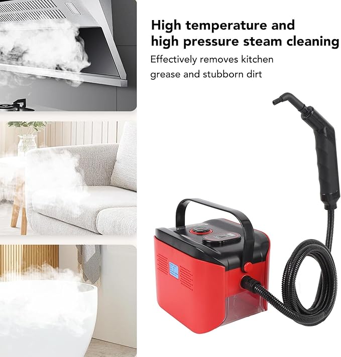2500W Handheld Steam Cleaner Fast Heating High Pressure Steam Cleaner with Brush Heads and Scraper Portable Steam Cleaner for Home Car Kitchen Grout Tile Deep Cleaning (US