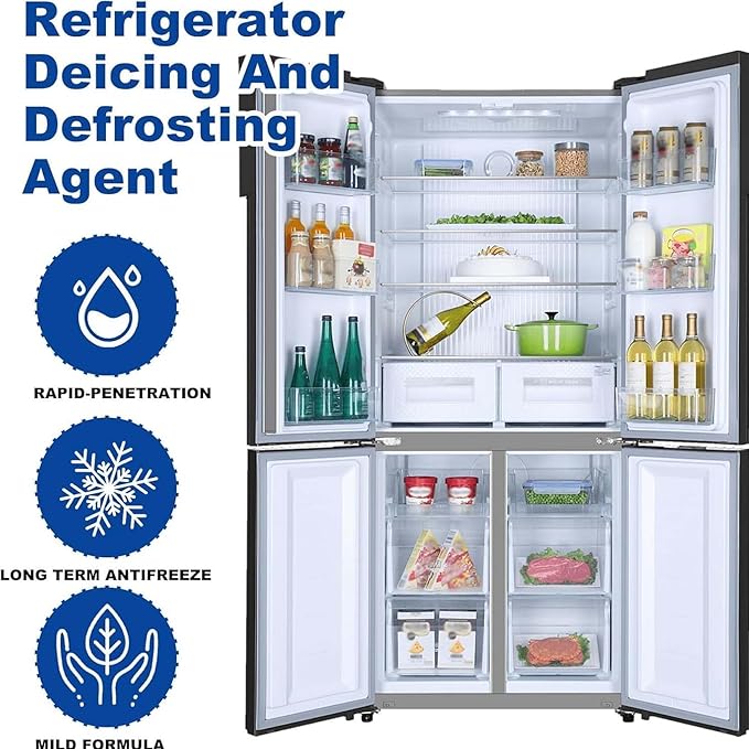 Defrosting Spray For Fridge Freezer 4.2OZ Refrigerator Defrosting Deicer Spray Efficiently Fast Removes Ice Buildup Multifunctional Defroster Sprays For Car Windshield Refrigerator (3set)