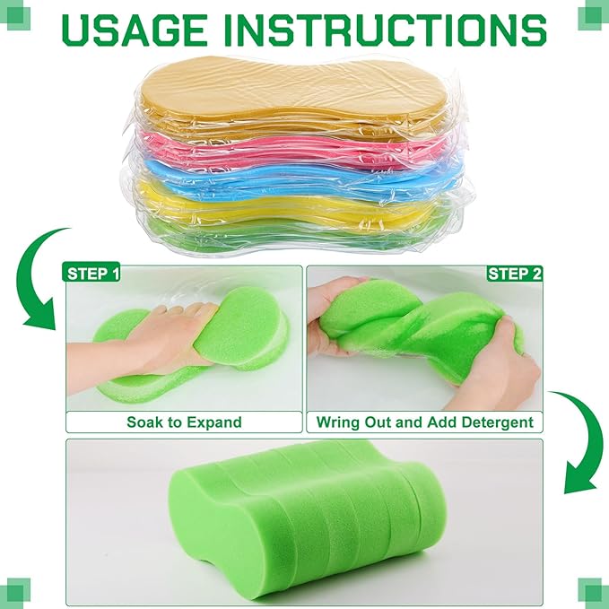 Vesici 60 Pack Car Wash Sponges Large Sponges for Cleaning Thick Giant Bone Sponge Multi-Purpose Ideal for Kitchen Bathroom Household Cleaning