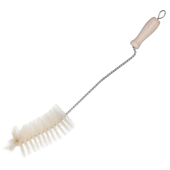 Redecker Baby Bottle Brush with Pig Bristles and Steel Wire and Beechwood Handle 12-1/2-Inches