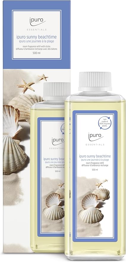 ipuro - Refreshing sunny beachtime room fragrance refill - subtle room fragrance refill with sparkling and fresh notes - stylish room fragrance refill bottle for a puristic fragrance experience 500 ml