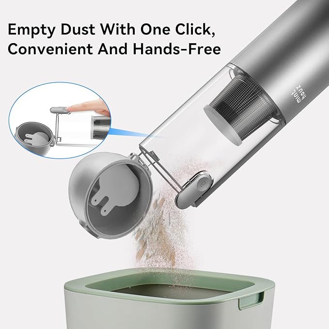 Minthouz Car Vacuum Portable Cordless 17000Pa - 120W Handheld Vacuum Rechargeable with Blower Ultra Lightweight Mini Vacuum Cleaner with 2 Filters for Car Home Pet Office Keyboard