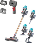 Fieety V7 Cordless Vacuum Cleaner Bundled with 3-in-1 Dog &amp Cat Hair Vacuum Brush for Grooming