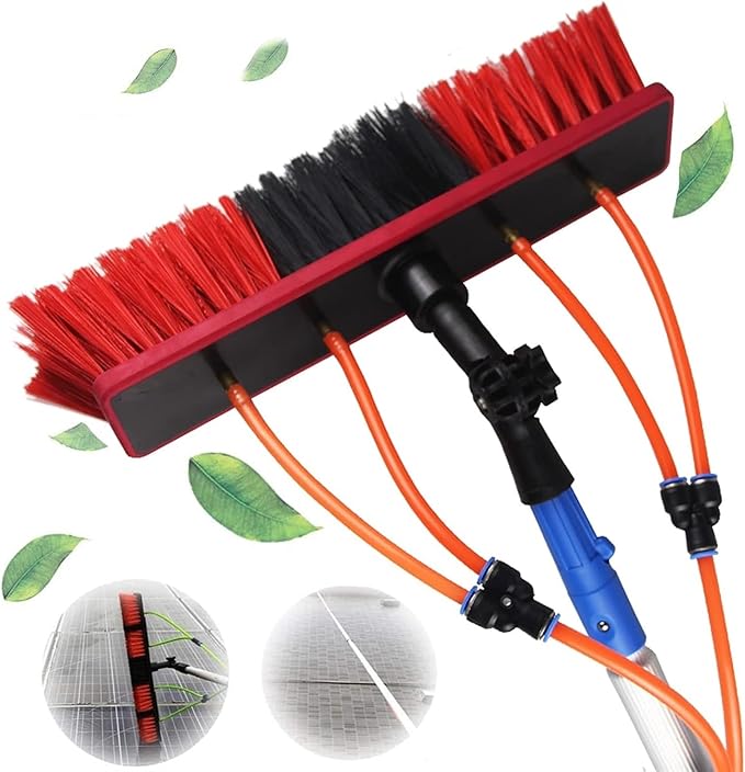 Telescopic Pole Kit Cleaning BrushWindow Cleaning Pole Water Fed Telescopic Brush Extendable Solar Photovoltaic Panel Cleaner Brush Outdoor Conservatory Roof Washing Equipment Tools Brush H