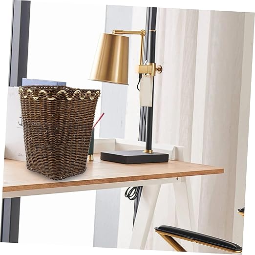 Homoyoyo Woven Trash Can for Multi-Function Decorative Waste Basket Compact Seagrass Design for Stylish Storage and Recycling Chic Organizer for Space