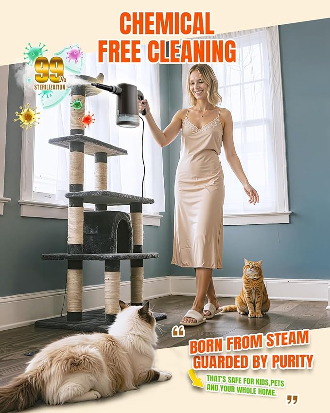 Handheld Steam Cleaner for Home 15s Instant Heat Pressurized Steam Cleaner Lightweight Upgrade 650ML Tank Portable Steam Cleaner for Kitchen Grout furniture Car Bathroom &amp Clothes