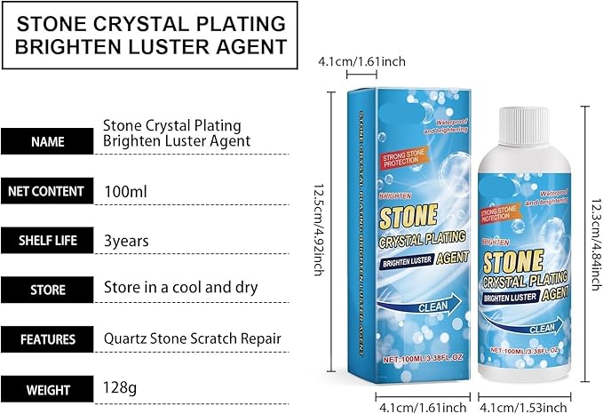 Stone Crystal Coating Agent - Kitchen Quartz &amp Tile Scratch Repair Stain Cleaner And Shine Enhancer(2PCS)