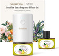 SF101 Pro Plug In Air Freshener Waterless Essential Oil Diffuser Non-Toxic Aroma Diffuser Adjustable 120-Day Natural Scent Mist Covers 1000 Sq Ft- Free 30ml Pear &amp Freesia