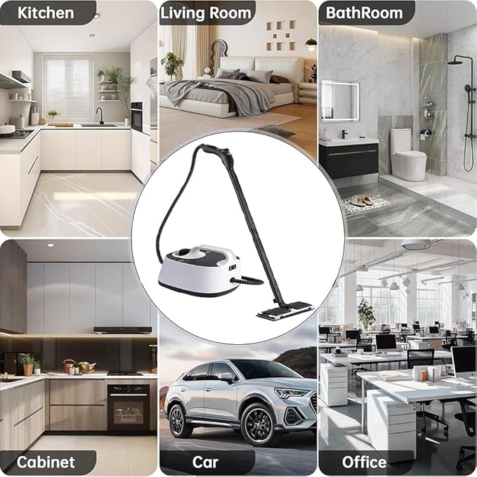 Steam Cleaner2000W Handheld Steam Cleaner1.8L Capacity Multipurpose Steamer For Home UseWith 2 Brush Heads And Automatic Air Jet HandleCleaning For CouchAutoFloor110V