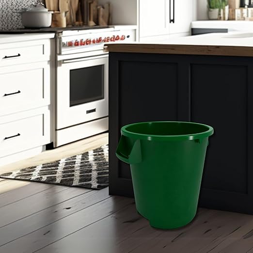 SPARTA Bronco Waste Container Trash Container Round Trash Bin for Disposal 10 Gallons Green