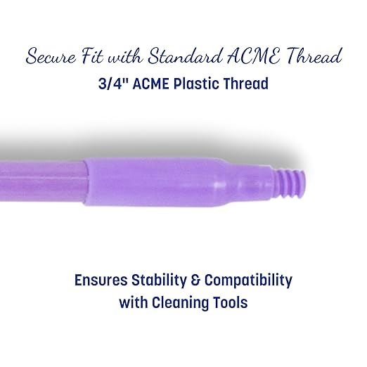 SPARTA 41225EC68 Fiberglass Broom Handle Mop Handle Replacement Handle With Acme Threaded Tip For Commercial Cleaning 48 Inches Purple