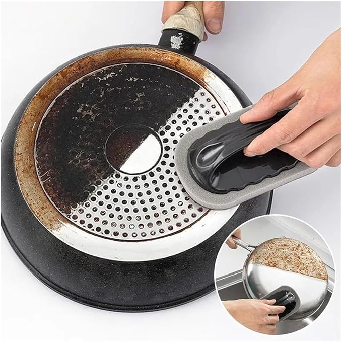 Sponge Brush Wipe Eraser Cleaner Kitchen Bath Rust Strong Decontamination Cleaning Tools With Handle Household