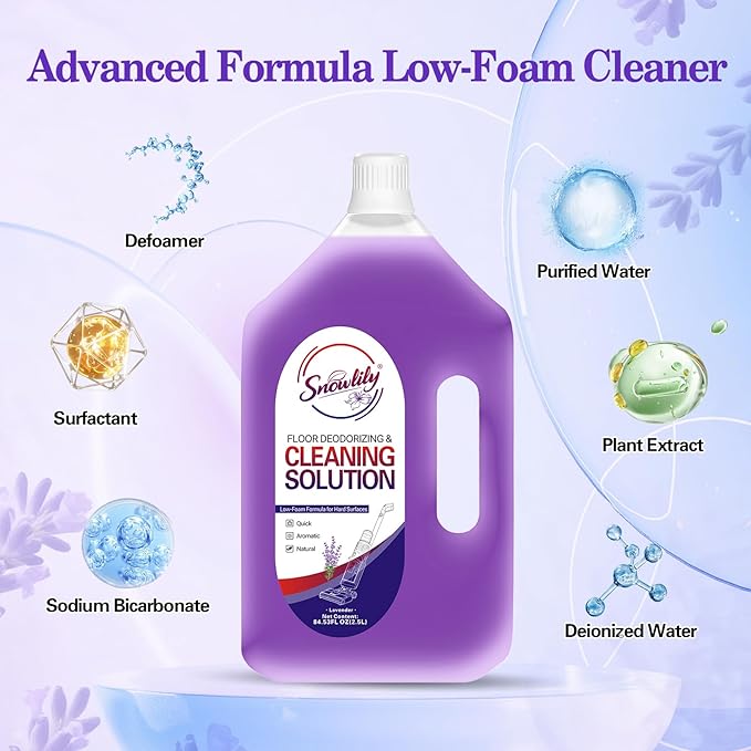 84.53 FL OZ/ 2.5 L Lavender Scent Floor Cleaning Solution Compatible with TinecoNo Residue &amp Long-lasting Fragrance Floor Cleaner Refill for All Robot Vacuums &amp Cordless Floor Washers/Mop Va