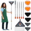 85 in Wall Cleaner Mop 360 Rotating Ceiling Dust Cleaner 6 Replaceable Pads Reusable Baseboard Cleaning Tool Dry &amp Wet Use for Window Wall Floor Ceiling