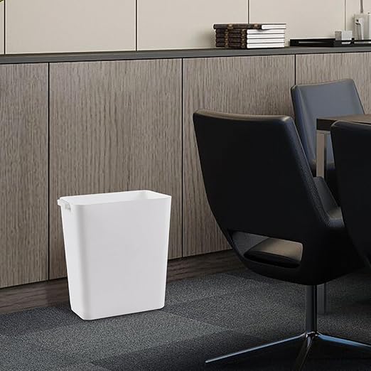 4.5 Gallon Deskside Plastic Wastebasket Rectangular Open Garbage Container Basket for Office and Home 3 Packs White