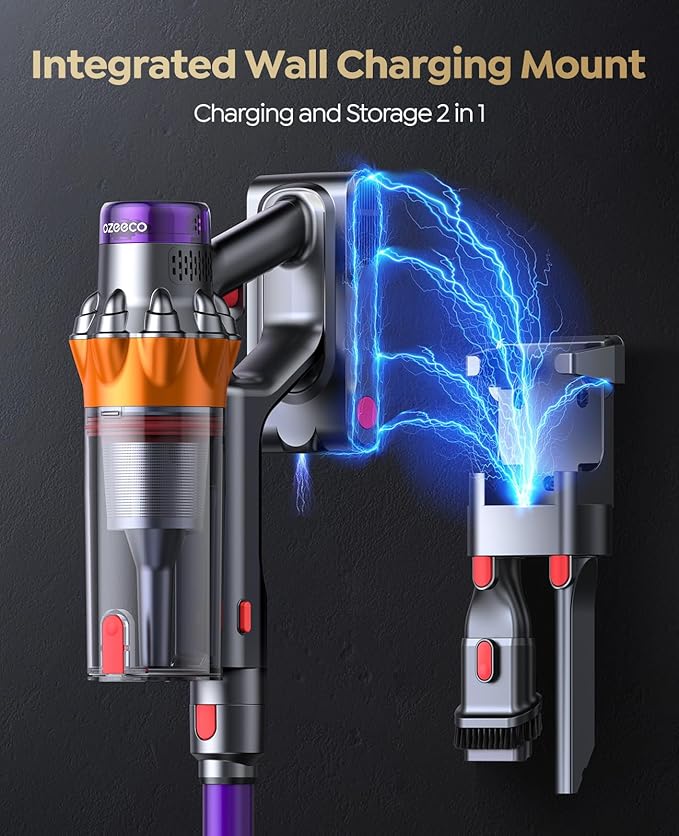 Cordless Vacuum Cleaner 600W/50KPA/65Mins(ECO Mode) Vacuum Cleaners for Home Self-Standing Stick Vacuum with Wall Mount Charging and Auto Mode Handheld Vacuum for Pet Hair/Carpet/Floor