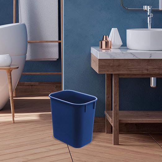 Acrimet Wastebasket Deskside Bin 3.25 Gallon/13 Quart/ 12 Liter (Plastic) (Blue Color) (Set of 4)