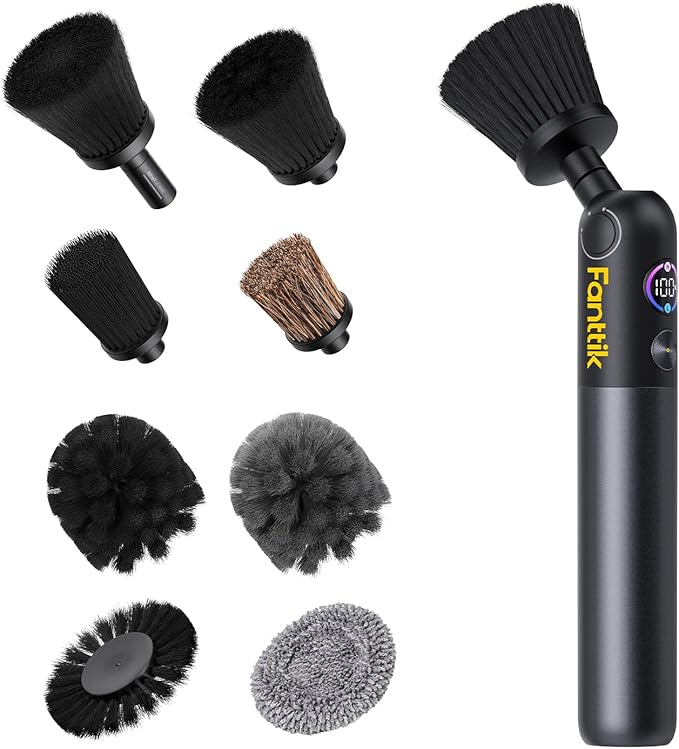 Fanttik Flip G10 Nano AutoCare Cordless Electric Scrubber Dual-Speed with 8 Brush Heads Adjustable Angle &amp Smart Display IPX7 Waterproof for Deep Car Cleaning