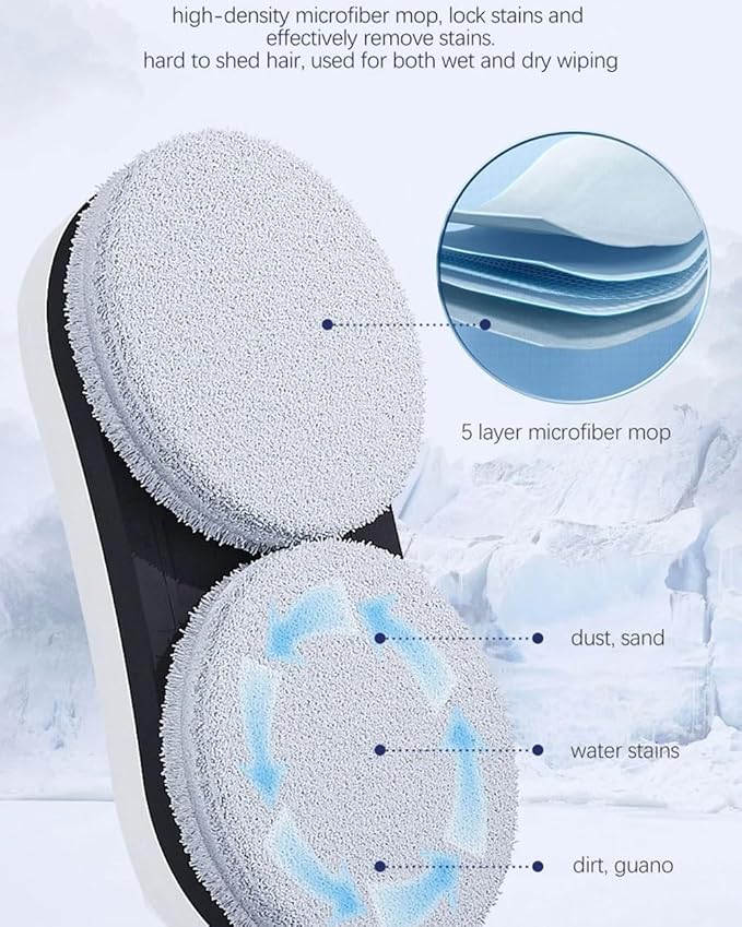 Window Cleaner Robot Smart Cleaning Robot with 2800Pa Strong Suction Glass Vacuum Robot with Remote Control for Indoor/Outdoor Windows Mirror