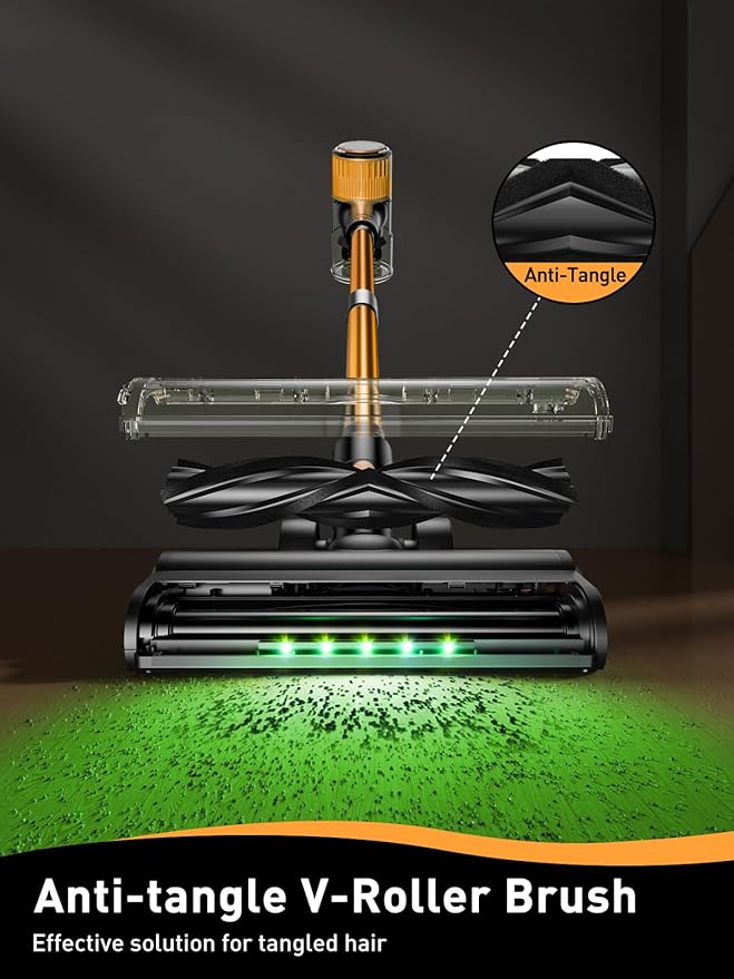 Cordless Vacuum Cleaner 40Kpa 8 in 1 Powerful Suction Lightweight Stick Vacuum Cleaner for Home LED Display 3 Suction Modes 45Mins Detachable Battery Vacuum for Hard Floor Carpet Pet Hairs