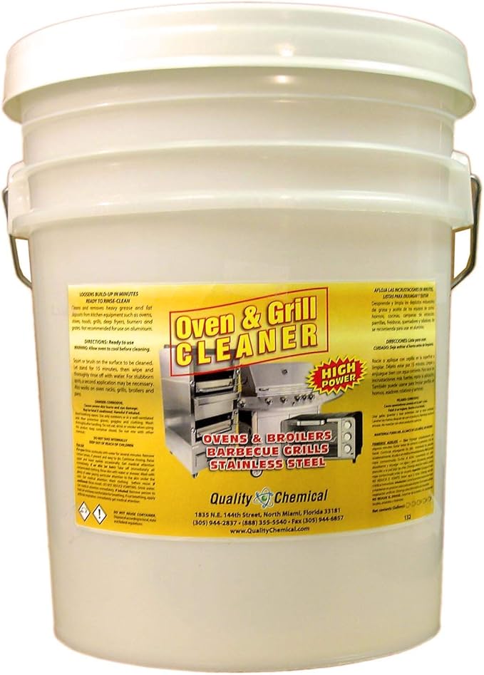 Quality Chemical Oven Cleaner &amp Grill Cleaner - Heavy-Duty/Fast Acting &amp Easy to Use/Degreaser/Heavy Duty Oven Cleaner/Best Oven Cleaner/Made in USA - 5 Gallon Pail