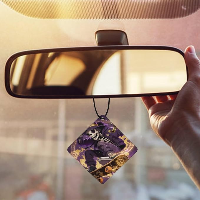 5PCS Car Air Freshener Hanging Personalized Double Sided Wizard Skull Car Fresheners Long Lasting New Cars Scents Cute Automotive Freshies for Closets Drawers (tea)
