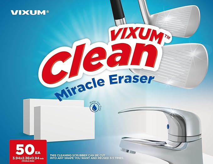 CLEAN Miracle Eraser Pads 50 Count – Multi-Surface Chemical-Free Cleaning Pads for Home