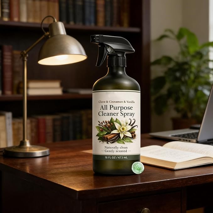 Powerful Cleaning Spray Stain Remover Solution 475ml Bottle with Scented Formula Kitchen Counter Cleaner All-Purpose Spray with Build Cleaning Sprayer for Stainless Steel and Bathroom