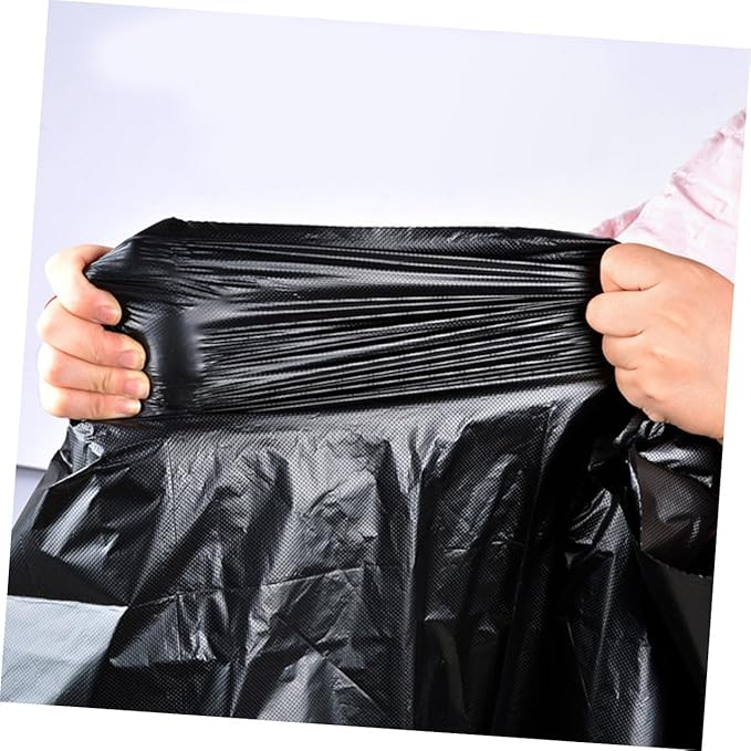 CLISPEED Extra Large Garbage Bags 50pcs 80x100cm Black Heavy Duty Contractor Trash Bags for Outdoor Commercial Gardening Office and Residential Use