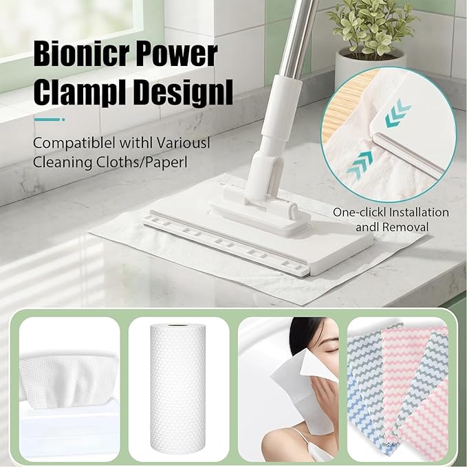 Snapu Gripc Minie Mopp PortablexSnapu Gripc MoppSnap-on Snapw-gripb Minie Mopt Lockingx Mopx Head and Mopx Padh Designedd for Cabinetsx and Tightt(includess 5 mopl Pads) (White) (White)