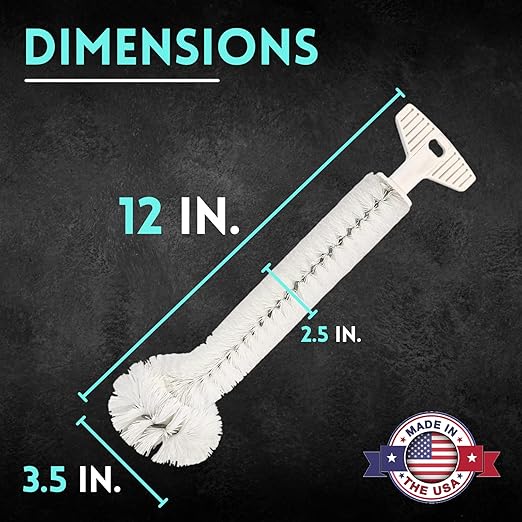 Universal Garbage Disposal Cleaner and Deodorizer 12 Long Sink &amp Drain Brush Cleaner for Eliminating Residues &amp Odor Sturdy T-Grip Handle USA Made Sink Disposal Cleaning Brush by FryOilSav