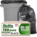 Betta 20-30 Gallon Black Trash Bags 150 Count Box (30x36-inch) Commercial Heavy-Duty Garbage Can Liners for 16-20 Gallon Round Cans 15-23 Gallon Slim and Square Cans