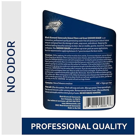 Black Diamond Stoneworks Shower Glass Cleaner Spray &amp Natural Stone Shower Sealer – 2 Pack Bathroom Bundle for Crystal-Clear Glass and Long-Lasting Stone Protection