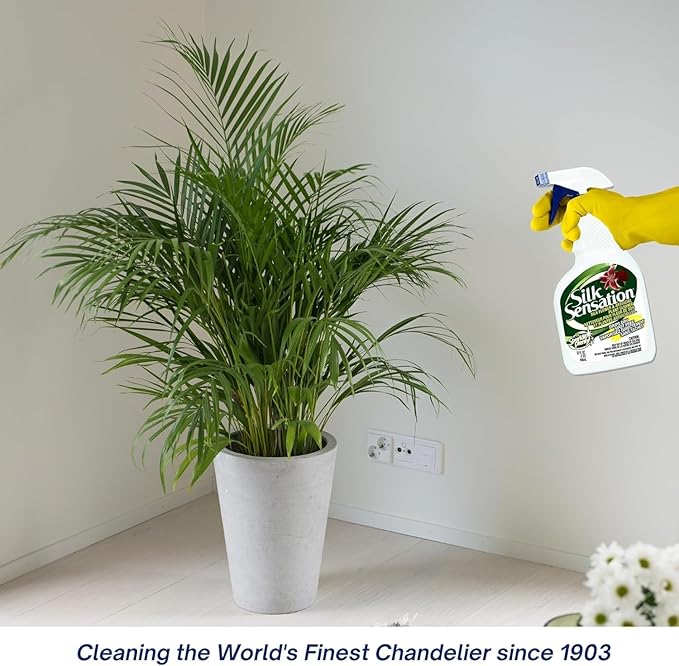 Sparkle Plenty Silk Sensation Artificial Flower &amp Leaf Cleaner &amp Shine Fake Flower Dusting Spray Silk Plant Cleaner Spray No Wipe Drip Dry Cleaning Supplies for Artificial Tree (1 Gallon 2