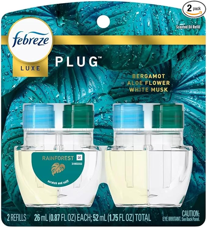 Feb-reze Luxe Plug Dual Refill Air Freshener - Rainforest - 1.75 fl oz - 2 count