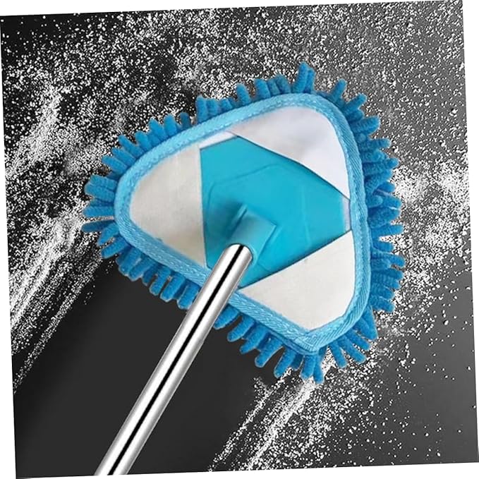 1Pc Lightweight Triangular Mop Rotatable Household Cleaning Tool Mini Mop for Hard Floors Soft Microfiber Head for Results