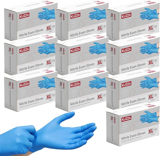 Blue Nitrile Gloves Disposable Latex &amp Powder Free Food Safe Gloves for Cooking Kitchen Cleaning Healthcare Salons