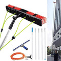 Water Fed Pole Kit 33ft Length Water Fed Brush w/SqueegeeWater Fed Cleaning System 2-in-1 Aluminum Outdoor Window Cleaner w66' Hose Cleaning Tool for Window Glass50cm Brush-5m Pole
