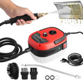 2500W Handheld Steam Cleaner Portable High Temp Steamer Cleaning Machine with 3 Brush Heads Steamer for Cleaning Grout Tile Car Living (Red 110v)
